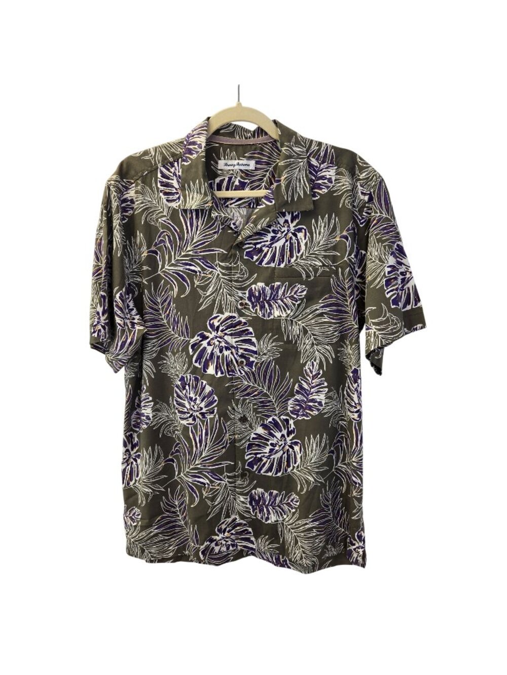Tommy Bahama Silk Blend Tropical Print Button Down Shirt Size Medium